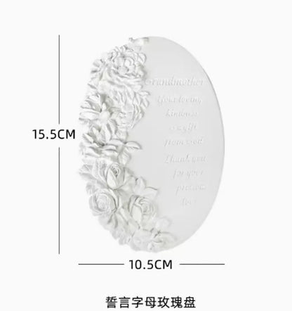 Elegant Artistic Flower Gypsum Carving Jewelry Display