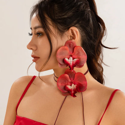 Elegant Artistic Flower Plastic Rope Women'S Jewelry Set