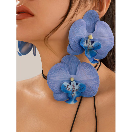 Elegant Artistic Flower Plastic Rope Women'S Jewelry Set