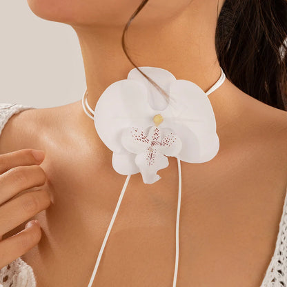 Elegant Artistic Flower Plastic Rope Women'S Jewelry Set