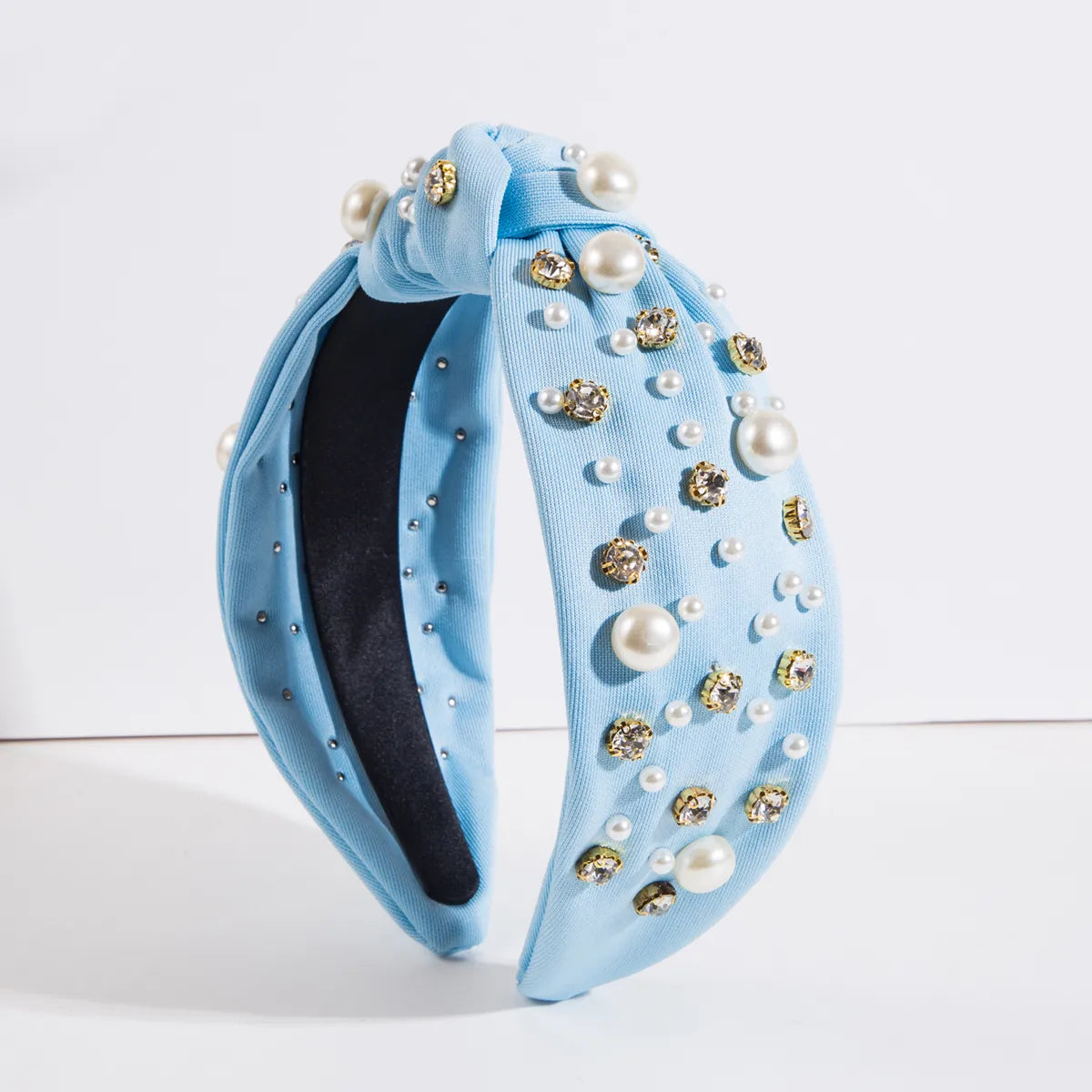 Elegant Baroque Style Flower Alloy Cloth Inlay Rhinestones Pearl Hair Band