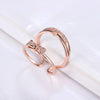 Wholesale Jewelry Elegant Basic Classic Style Bow Knot Copper Zircon Rose Gold Plated White Gold Plated Inlay Open Rings