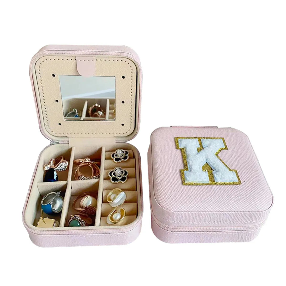 Elegant Basic Classic Style Letter Solid Color Pu Leather Jewelry Boxes