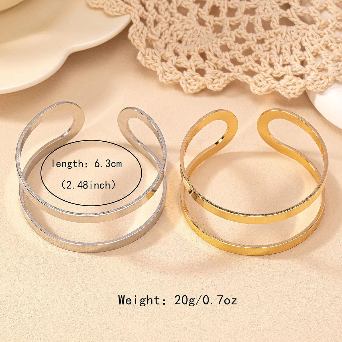 Elegant Basic Classic Style Solid Color Lines Iron Wholesale Bangle