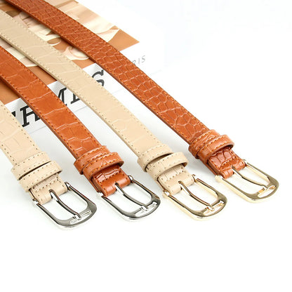 Elegant Basic Simple Style Solid Color Pu Leather Alloy Women'S Leather Belts