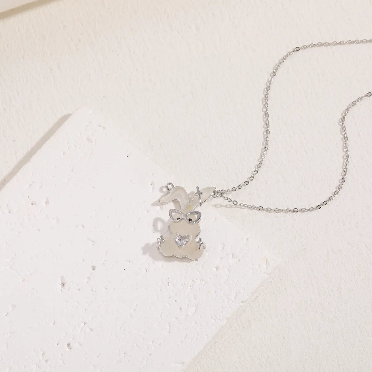 Elegant Basic Streetwear Rabbit Geometric Copper 14k Gold Plated Zircon Pendant Necklace In Bulk