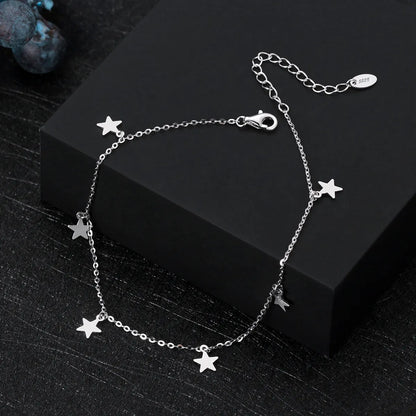 Elegant Beach Star Sterling Silver Plating Chain 14k Gold Plated White Gold Plated Silver Plated Women's Anklet