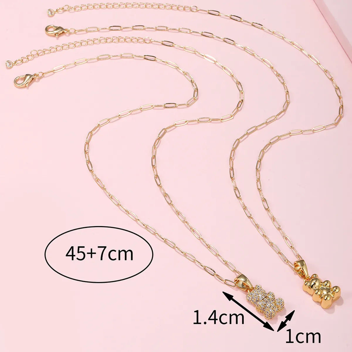 Elegant Bear Zircon Alloy Copper Wholesale Pendant Necklace