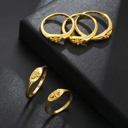 Elegant Bee Copper Plating Gold Plated Rings