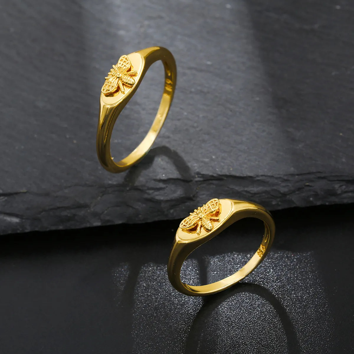 Elegant Bee Copper Plating Gold Plated Rings