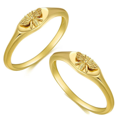 Elegant Bee Copper Plating Gold Plated Rings