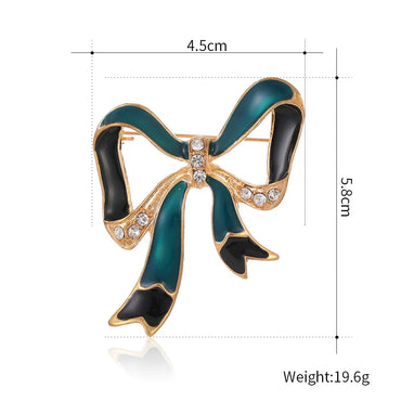 Elegant Bow Knot Alloy Enamel Plating Inlay Rhinestones Unisex Brooches