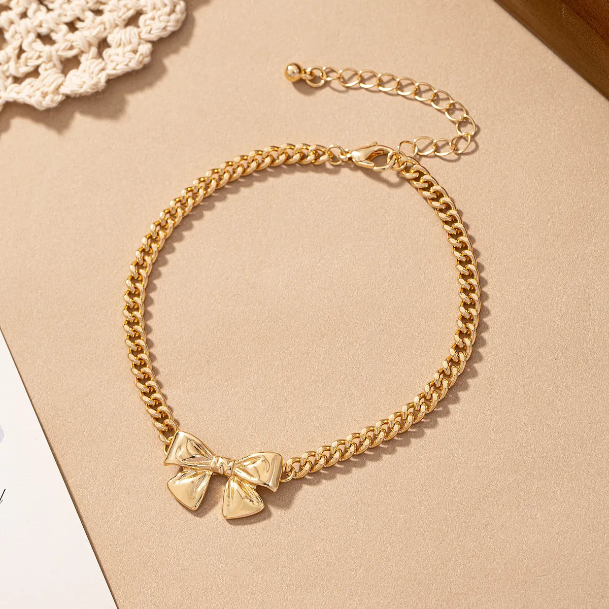 Elegant Bow Knot Alloy Plating Women's Anklet