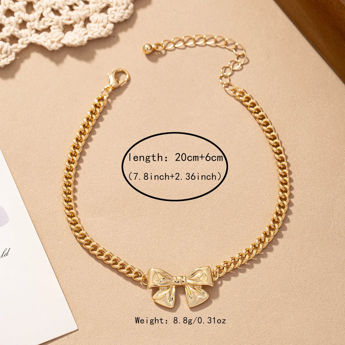 Elegant Bow Knot Alloy Plating Women's Anklet