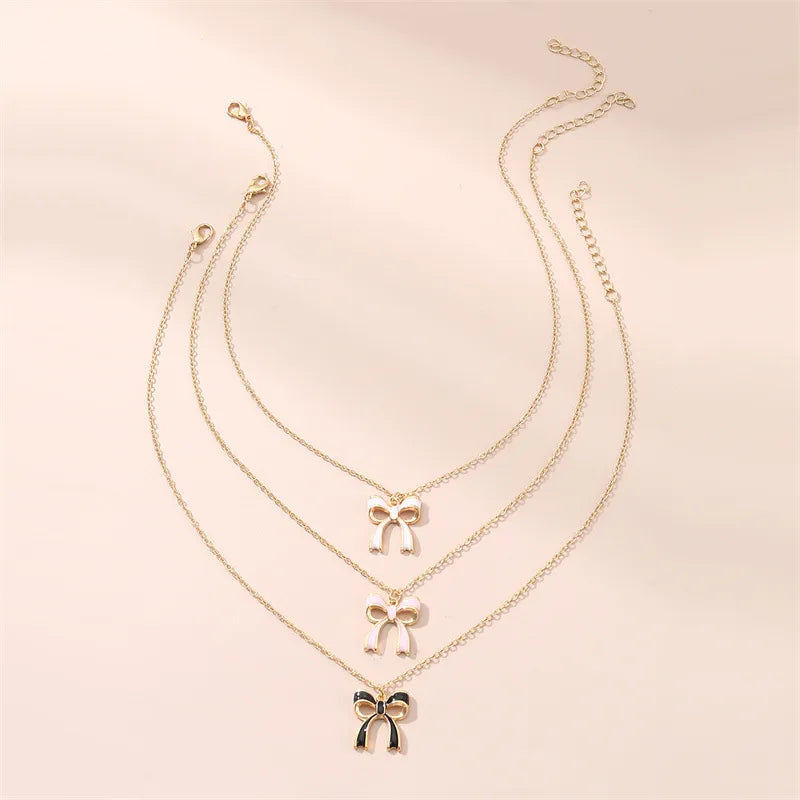 Elegant Bow Knot Alloy Zinc Alloy Plating Women'S Pendant Necklace