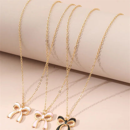 Elegant Bow Knot Alloy Zinc Alloy Plating Women'S Pendant Necklace