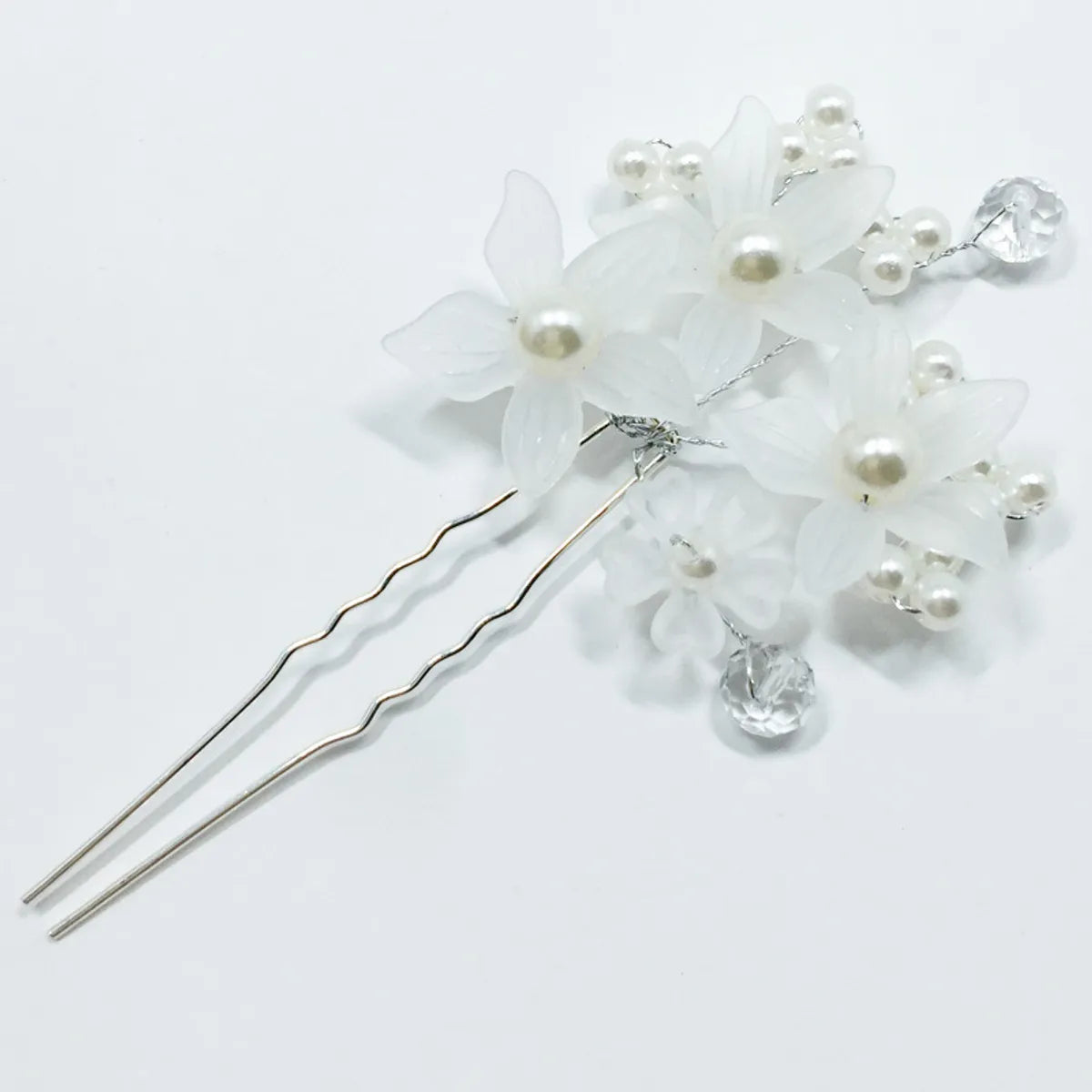 Elegant Bridal Flower Arylic Imitation Pearl Hairpin