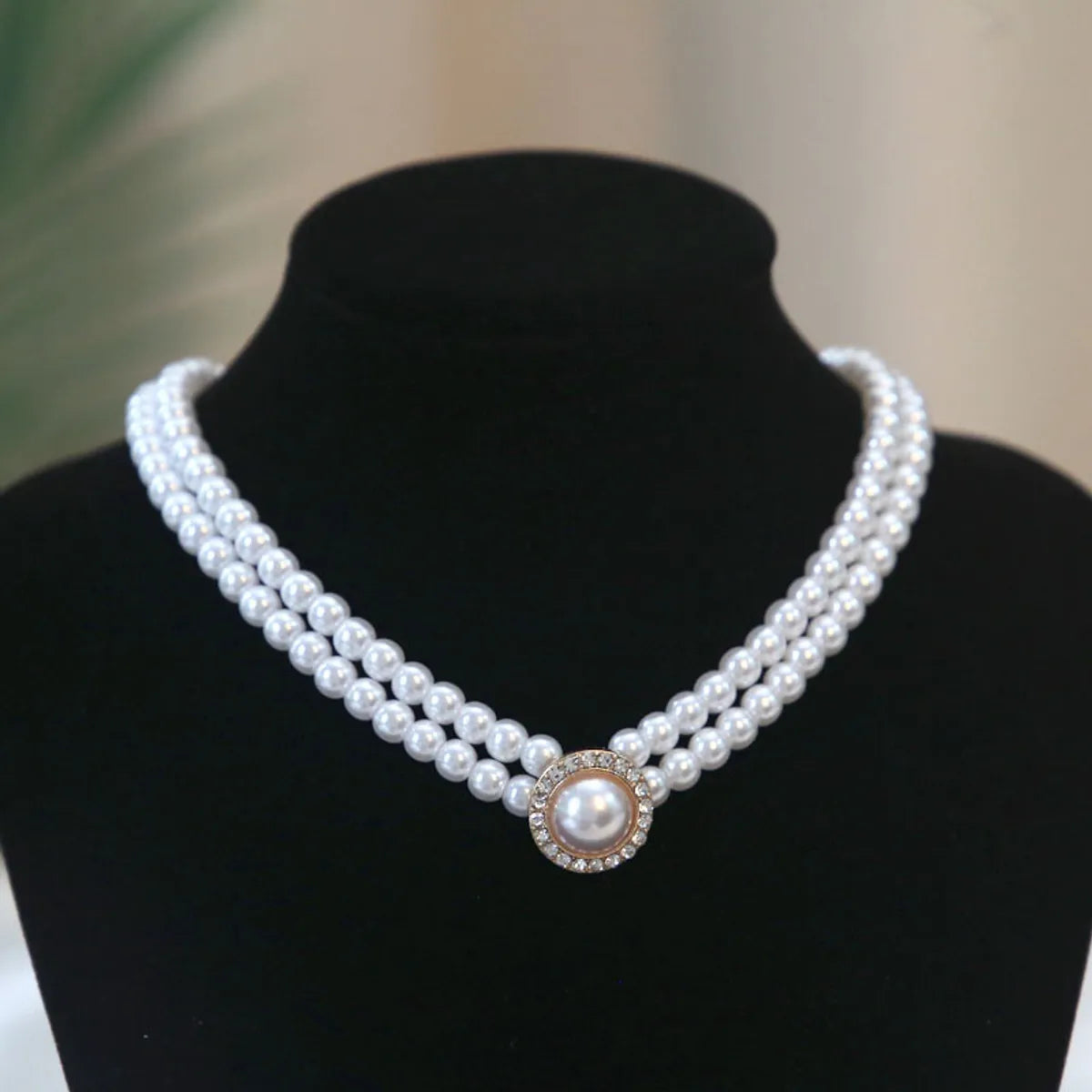 Elegant Bridal Geometric Imitation Pearl Beaded Women'S Rings Earrings Necklace