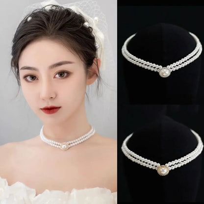 Elegant Bridal Geometric Imitation Pearl Beaded Women'S Rings Earrings Necklace