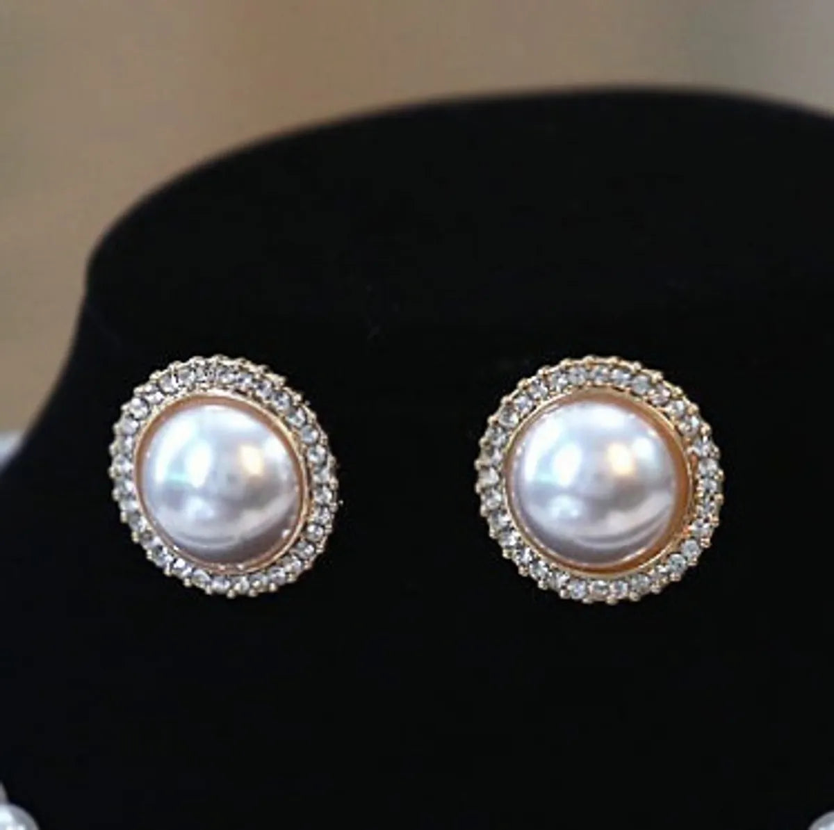 Elegant Bridal Geometric Imitation Pearl Beaded Women'S Rings Earrings Necklace