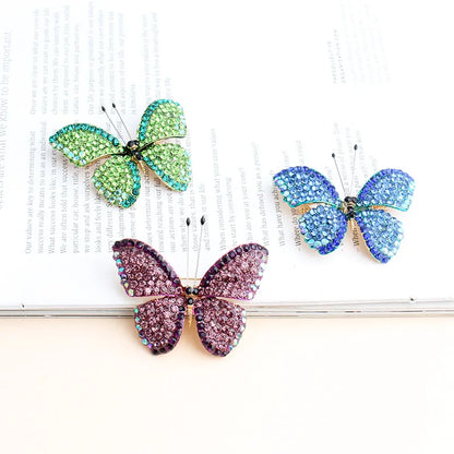 Elegant Butterfly Alloy Inlay Alloy Unisex Brooches