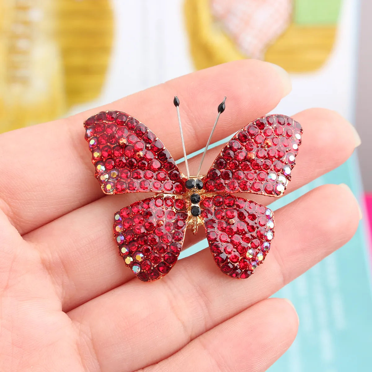 Elegant Butterfly Alloy Inlay Alloy Unisex Brooches