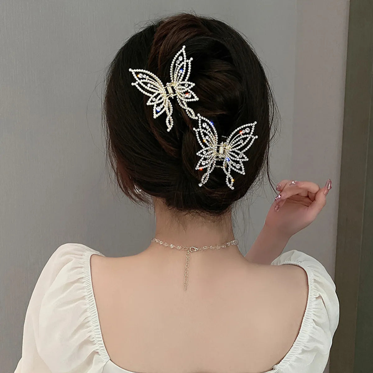 Elegant Butterfly Alloy Plating Hair Claws