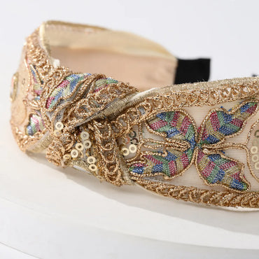 Elegant Butterfly Cloth Sequins Hair Band 1 Piece