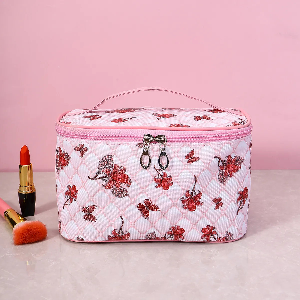 Elegant Butterfly Pu Leather Square Makeup Bags