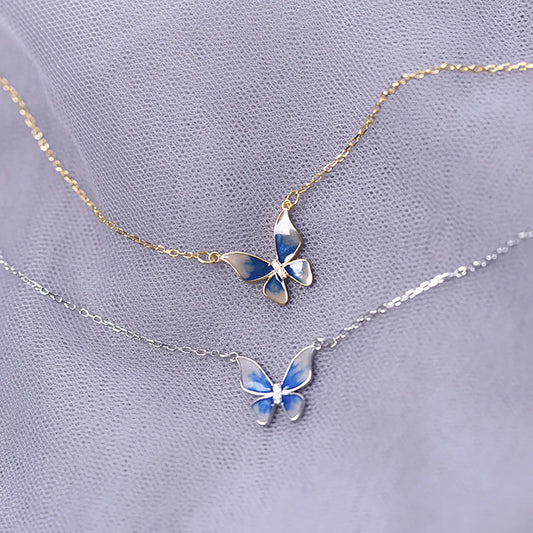 Elegant Butterfly Sterling Silver Plating Pendant Necklace