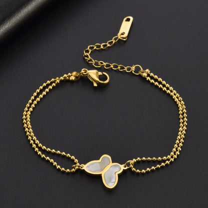 Elegant Butterfly Titanium Steel Inlay Shell Bracelets