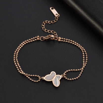 Elegant Butterfly Titanium Steel Inlay Shell Bracelets