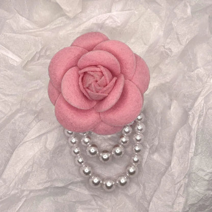 Elegant Camellia Imitation Pearl Unisex Brooches