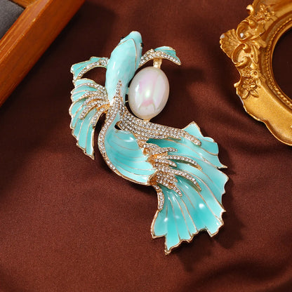 Elegant Carp Imitation Pearl Alloy Enamel Unisex Brooches