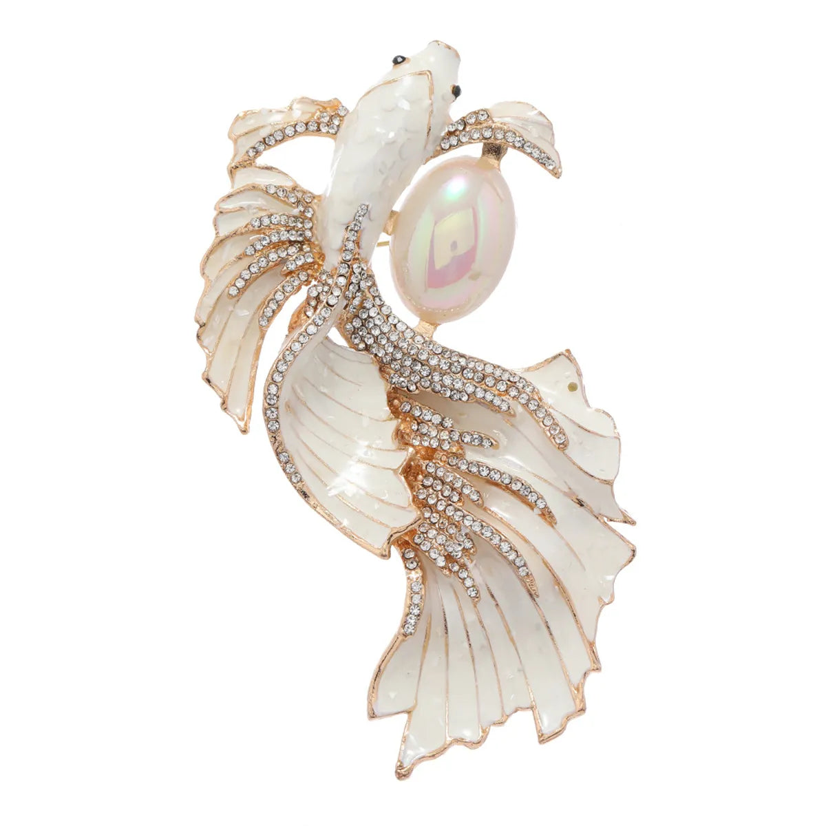 Elegant Carp Imitation Pearl Alloy Enamel Unisex Brooches