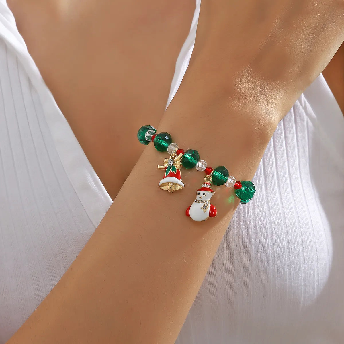 Elegant Christmas Streetwear Snowman Artificial Crystal Wholesale Bracelets