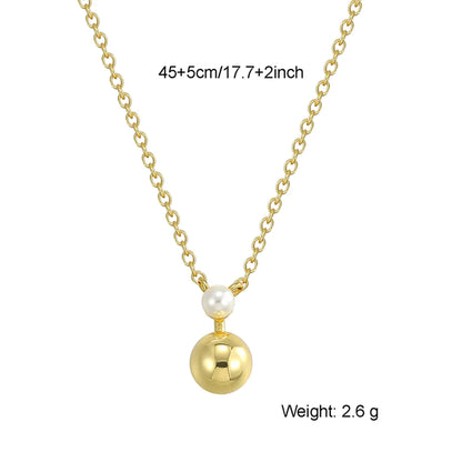 Elegant Classic Style Cross Sterling Silver Plating Inlay Pearl Zircon 18k Gold Plated Pendant Necklace