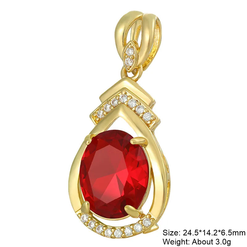 Elegant Classic Style Geometric Heart Shape Copper Plating Inlay Zircon 18k Gold Plated Charms