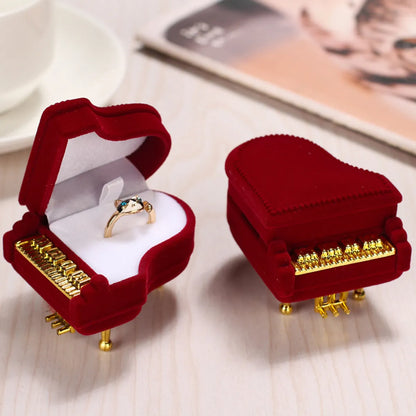 Elegant Classic Style Piano Flannel Jewelry Boxes