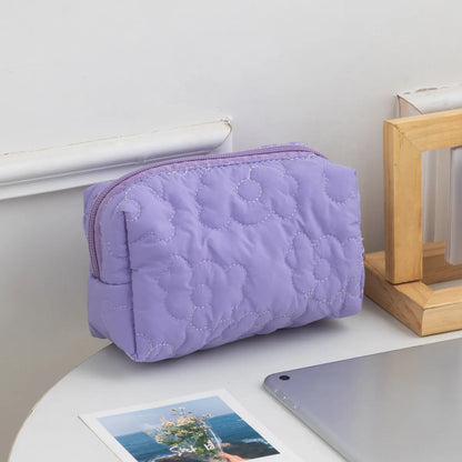 Elegant Classic Style Solid Color Polyester Square Makeup Bags