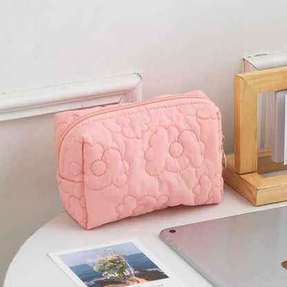 Elegant Classic Style Solid Color Polyester Square Makeup Bags