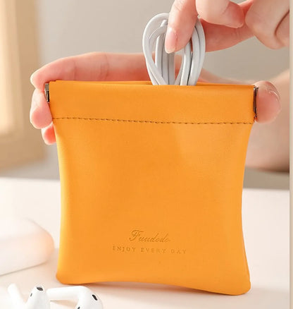 Elegant Classic Style Solid Color Pu Leather Square Makeup Bags