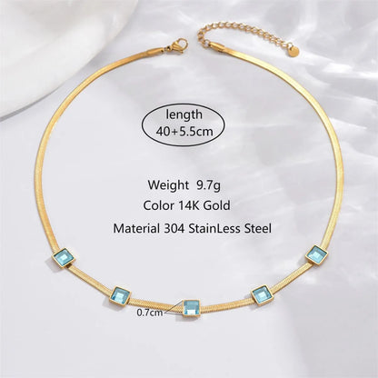 304 Stainless Steel 14K Gold Plated Elegant Classic Style Plating Hollow Out Inlay Square Butterfly Elephant Zircon Necklace