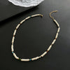 Elegant Classic Style Streetwear Geometric 18K Gold Plated Natural Stone Shell Titanium Steel Wholesale Necklace