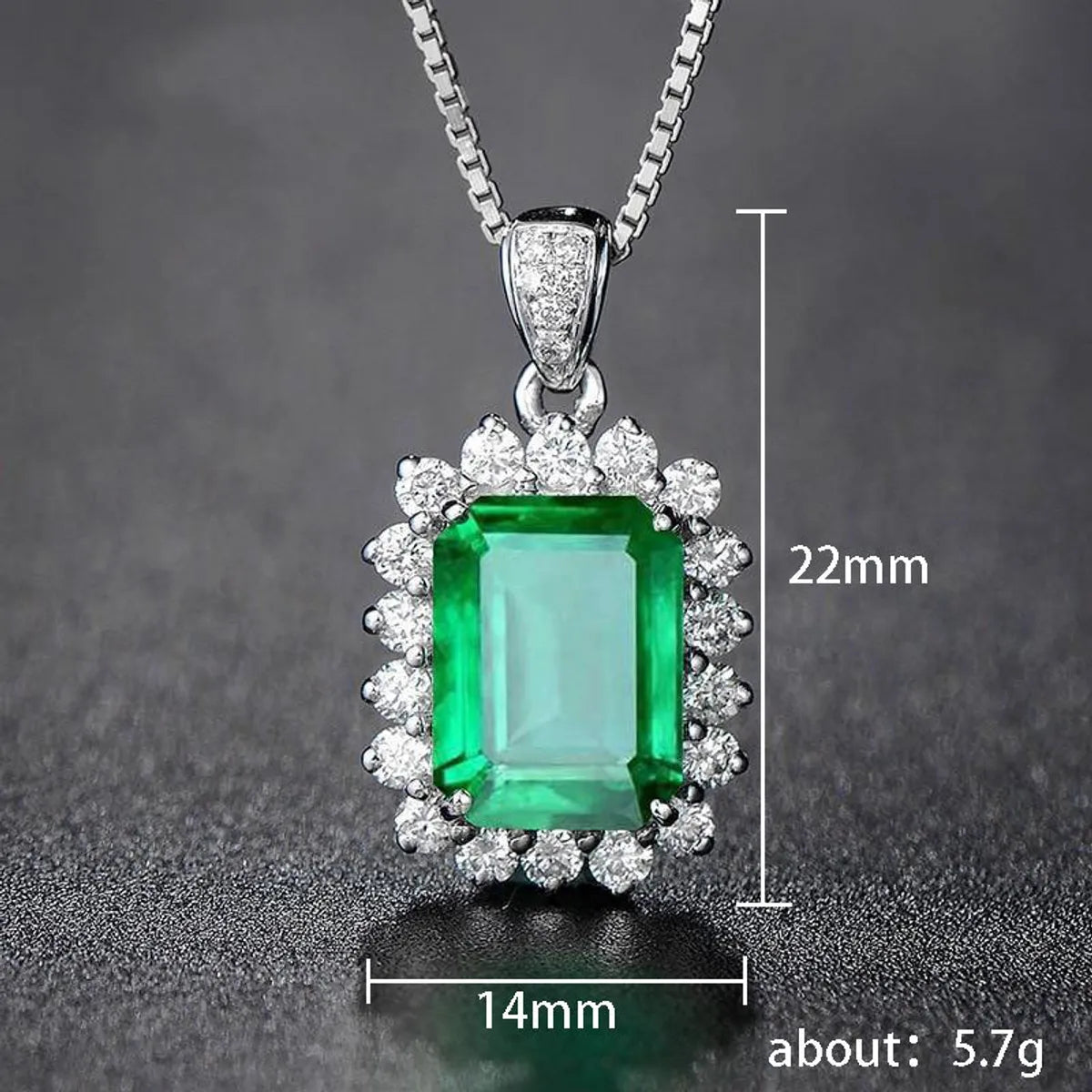 Elegant Classical Lady Square Copper Inlay Zircon Pendant Necklace