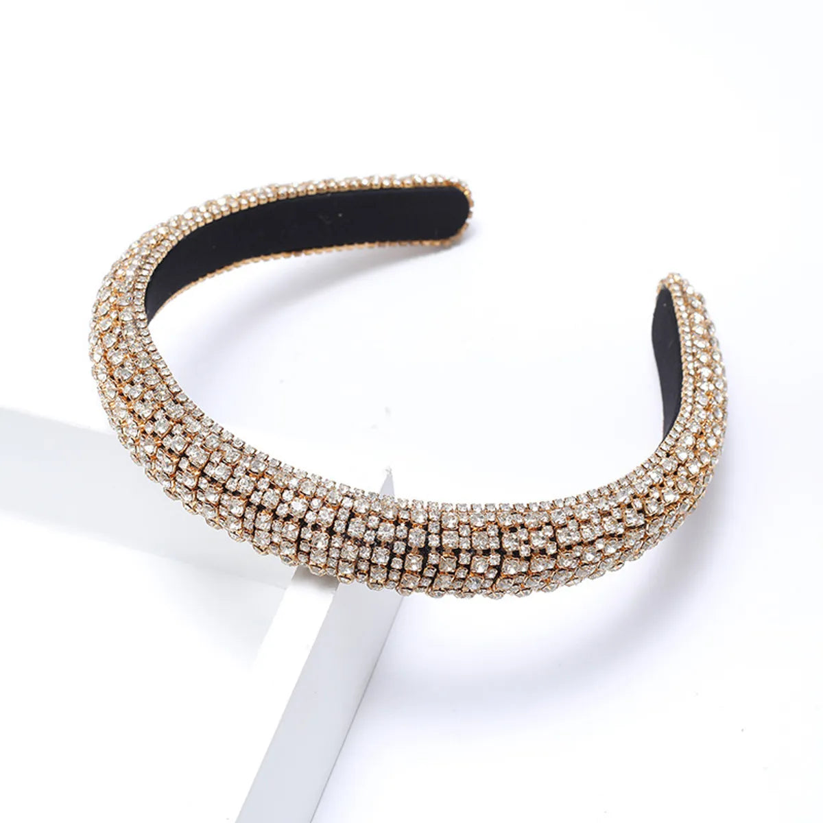 Elegant Color Block Alloy Inlay Rhinestones Hair Band