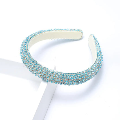 Elegant Color Block Alloy Inlay Rhinestones Hair Band