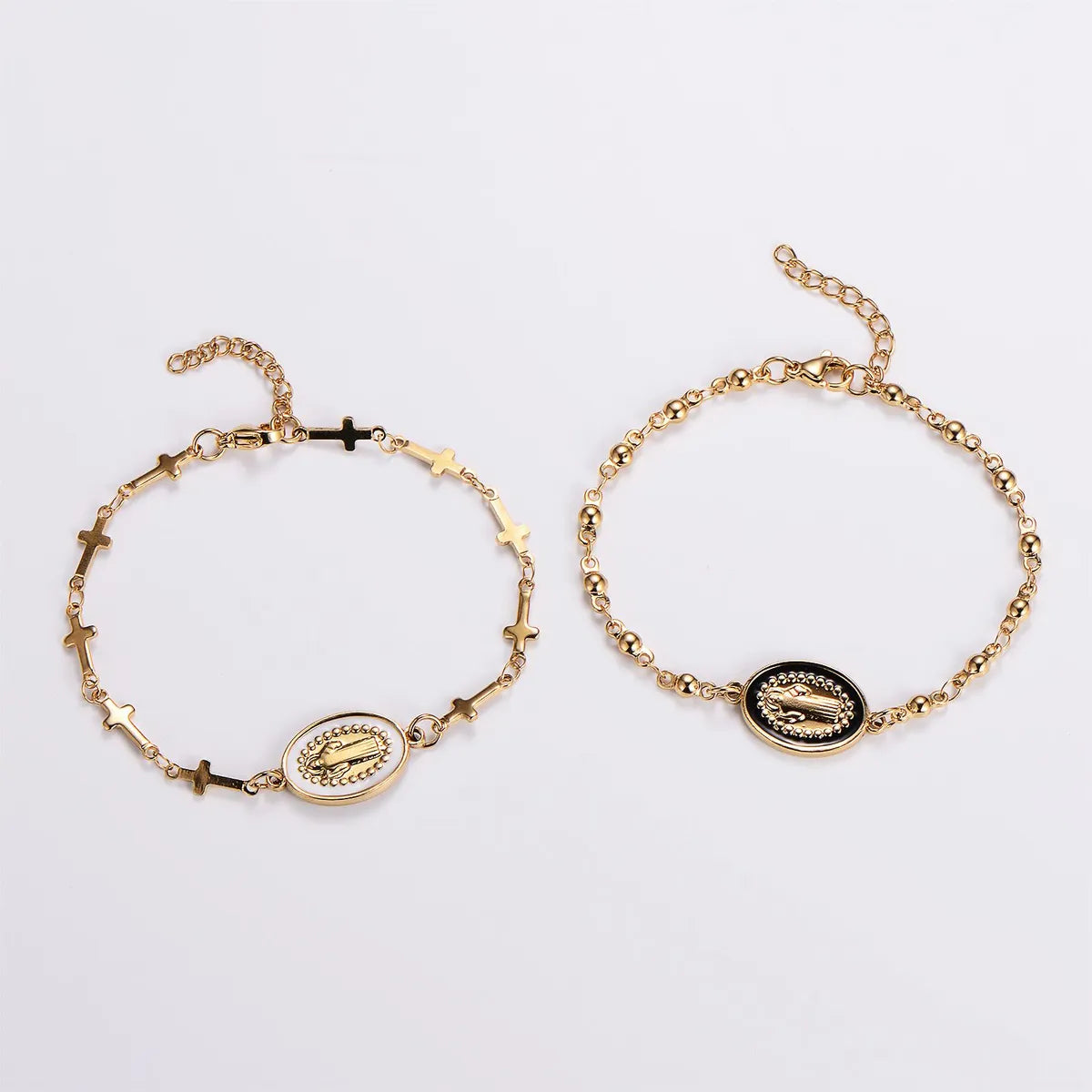 Elegant Color Block Stainless Steel Plating 18k Gold Plated Bracelets