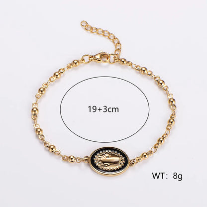 Elegant Color Block Stainless Steel Plating 18k Gold Plated Bracelets