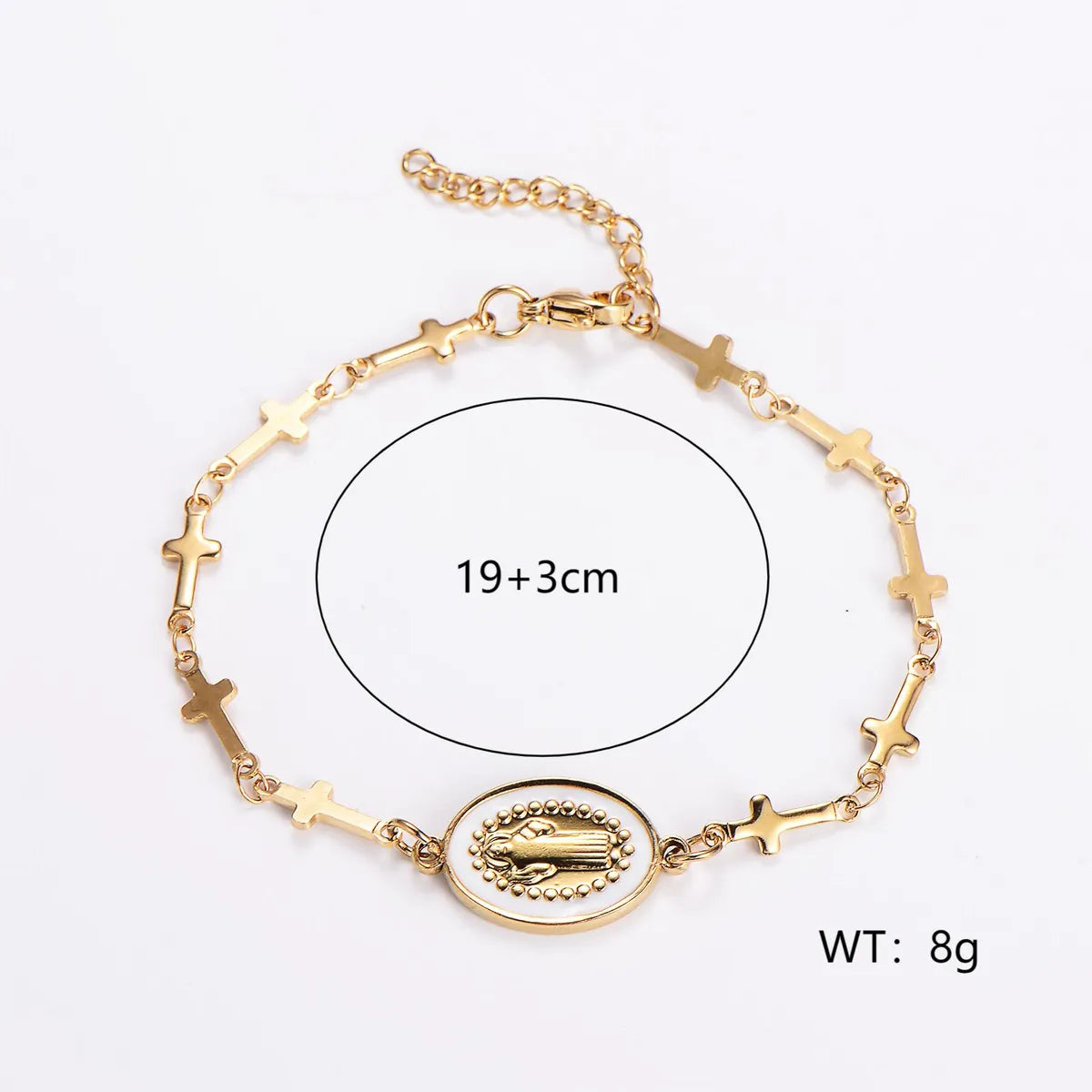 Elegant Color Block Stainless Steel Plating 18k Gold Plated Bracelets